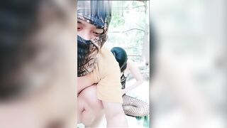 农家少妇小母狗在户外山丘野战情趣开裆网袜